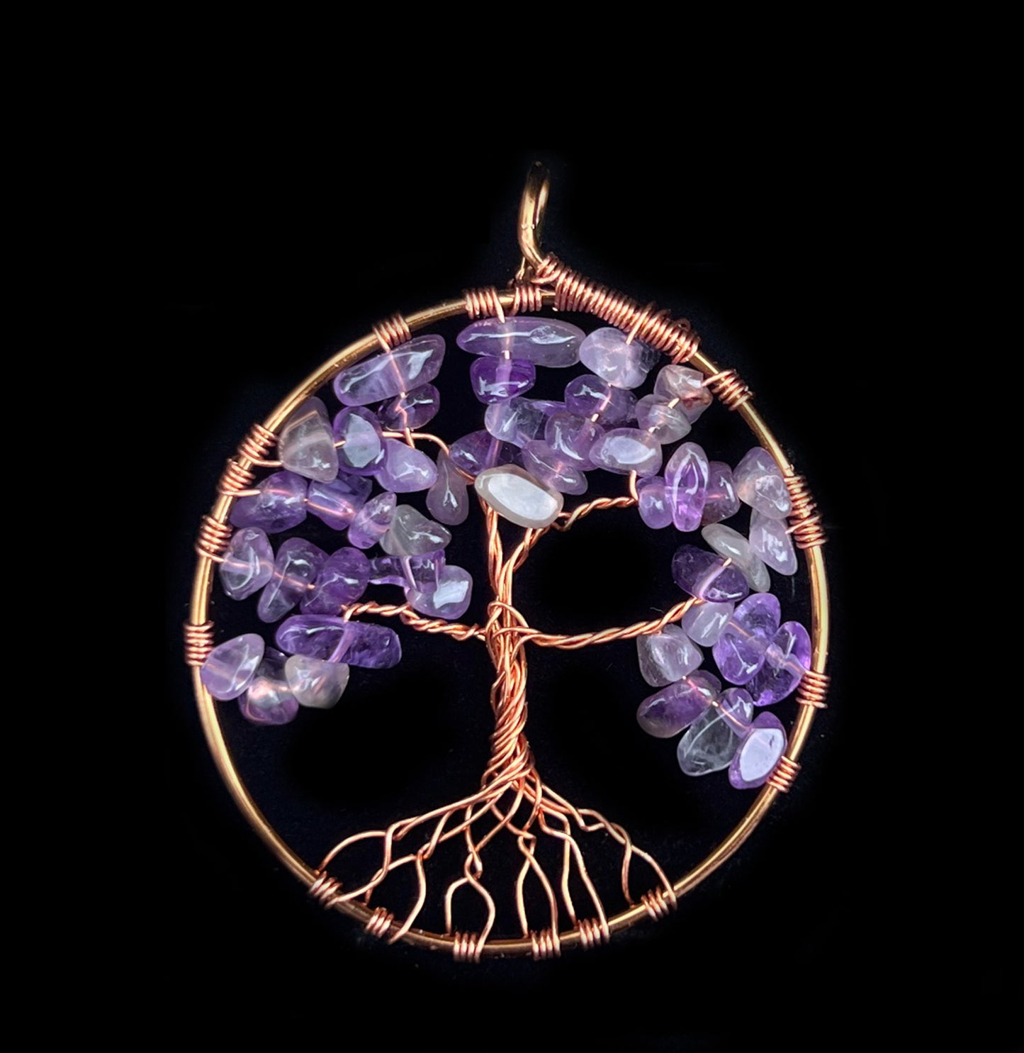 TREE OF LIFE Gemstone + Copper Pendant