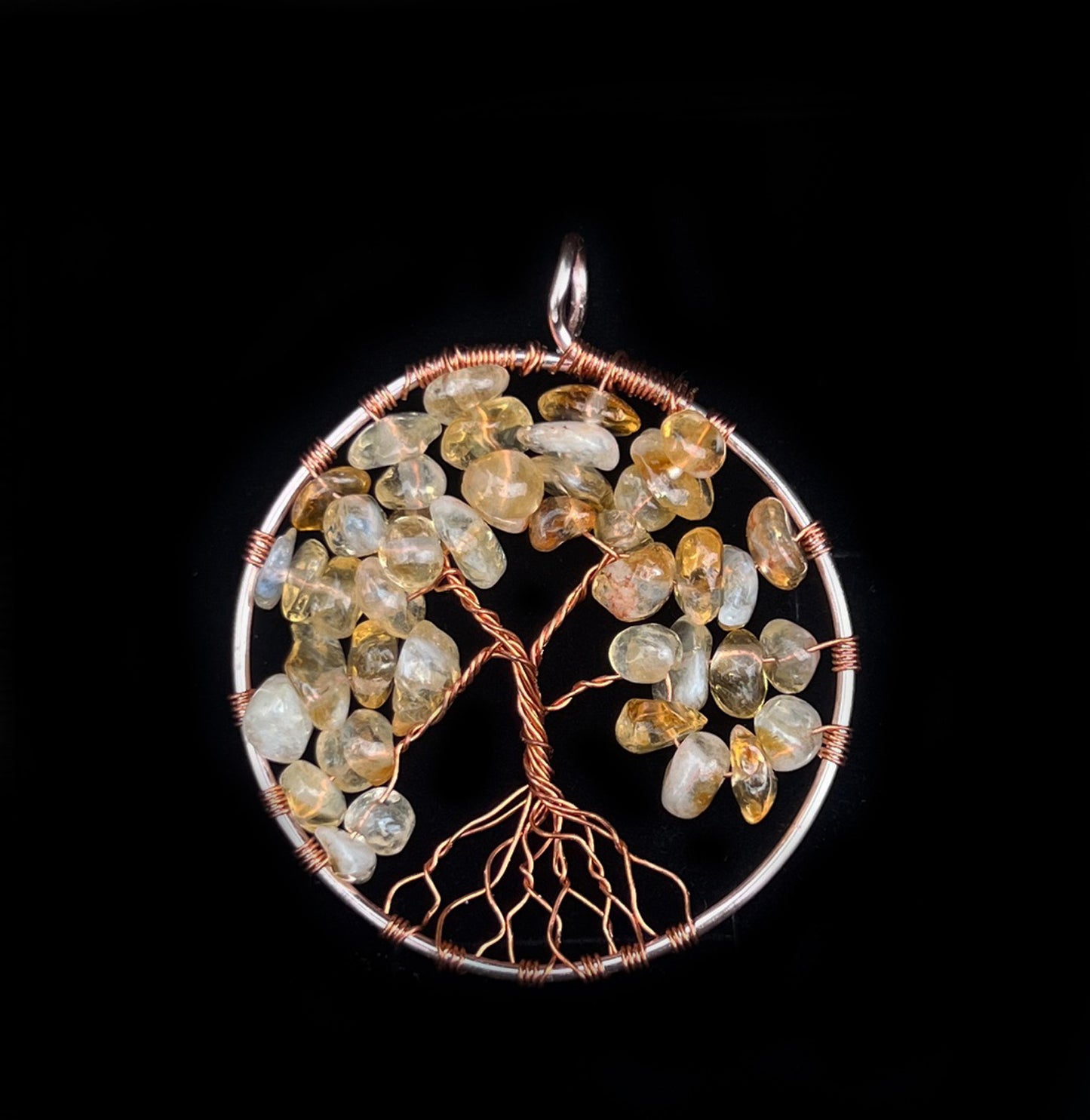 TREE OF LIFE Gemstone + Copper Pendant