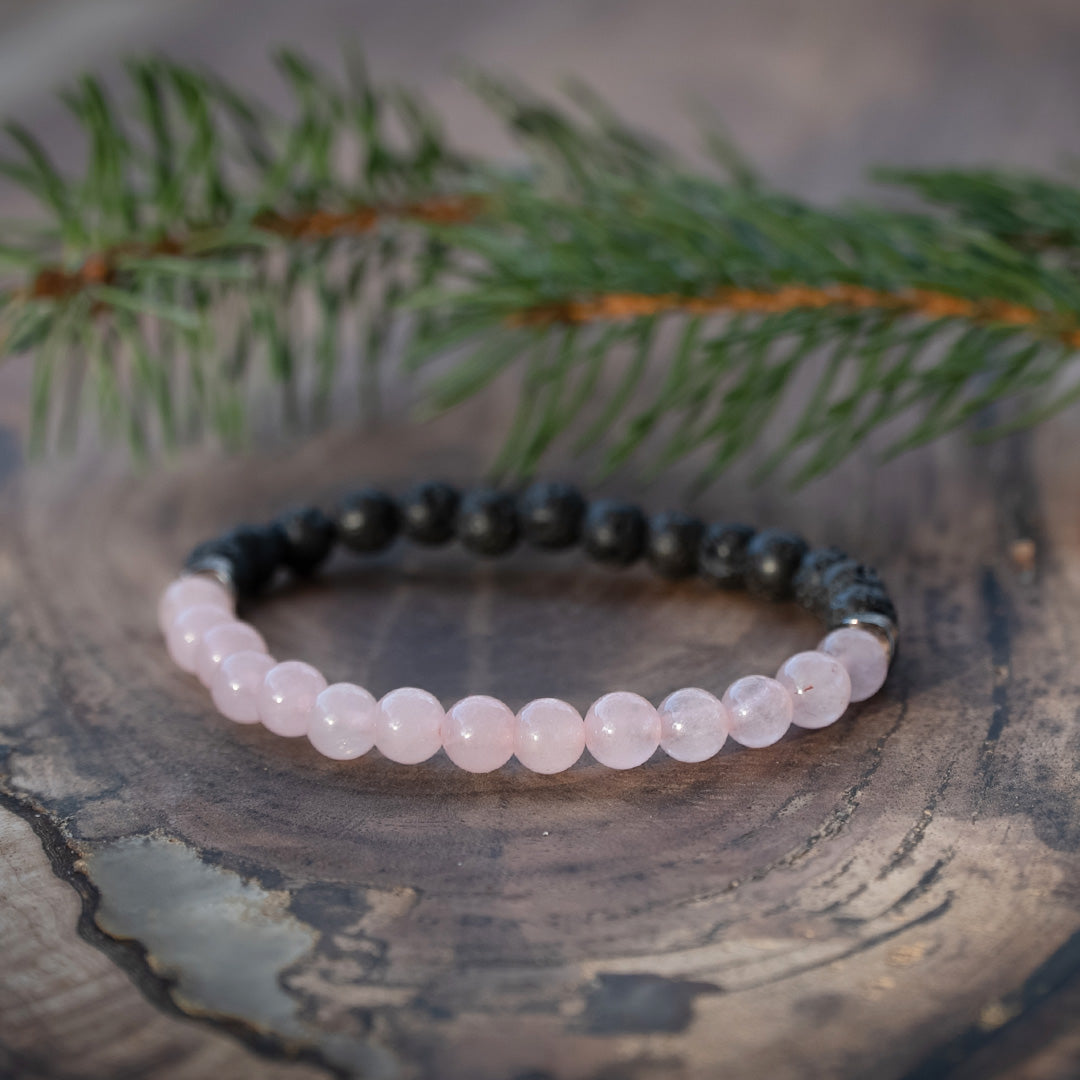 Lava stone + gemstone bracelet